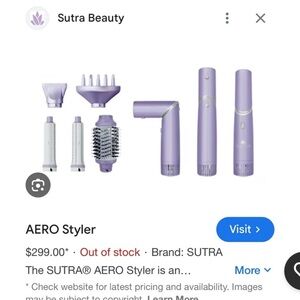 SUTRA AERO STYLER Dry Volumize Curl Blow Dryer Lavender NEW In Box